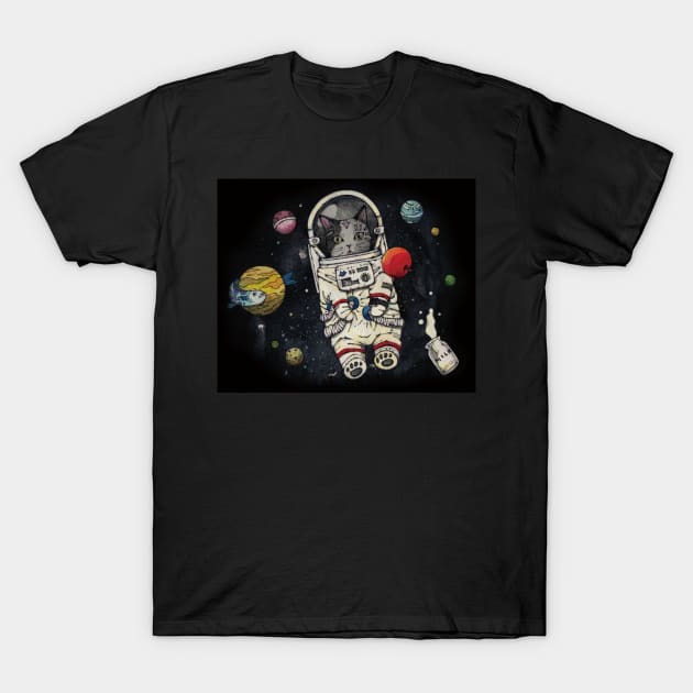 space cat T-Shirt by Tomoko Inaba